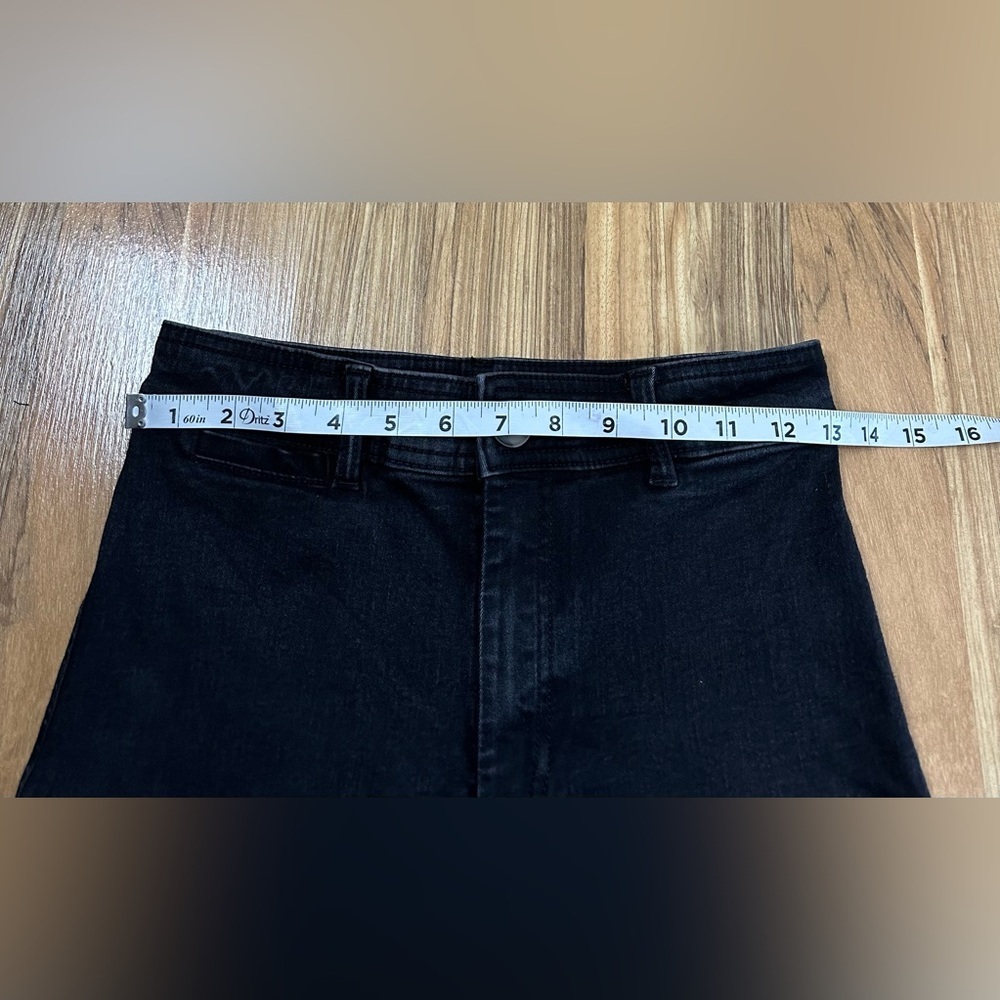 H&M High Waisted Culotte Wide Leg Cropped Jeans Black Size 4 - Picture 8 of 8
